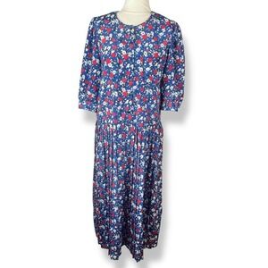 Vintage Breli Dress Womens Size 10 Union Made‎ in USA 80s Floral Americana Retro